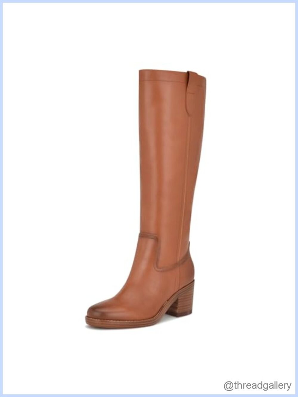 Nine West Hecee Knee-High Leather Block Heel Dress Boots